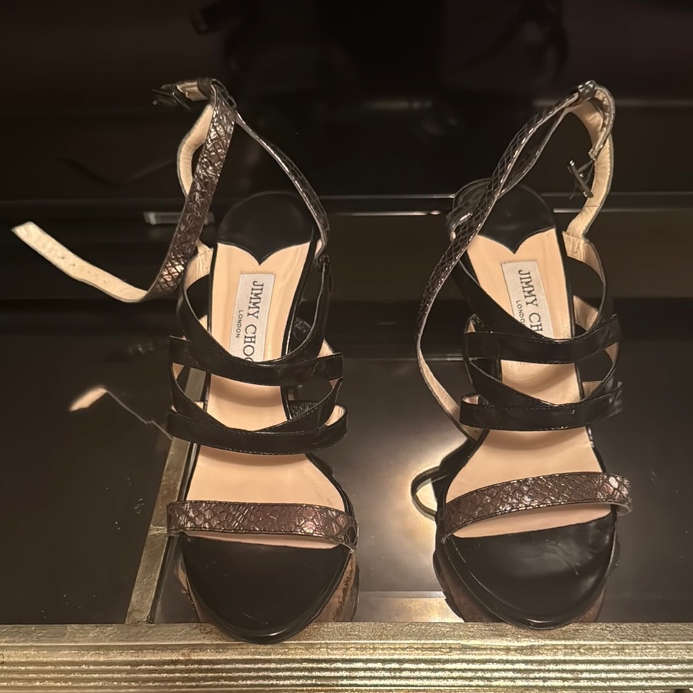 Jimmy Choo Black High Heel Strappy Heels